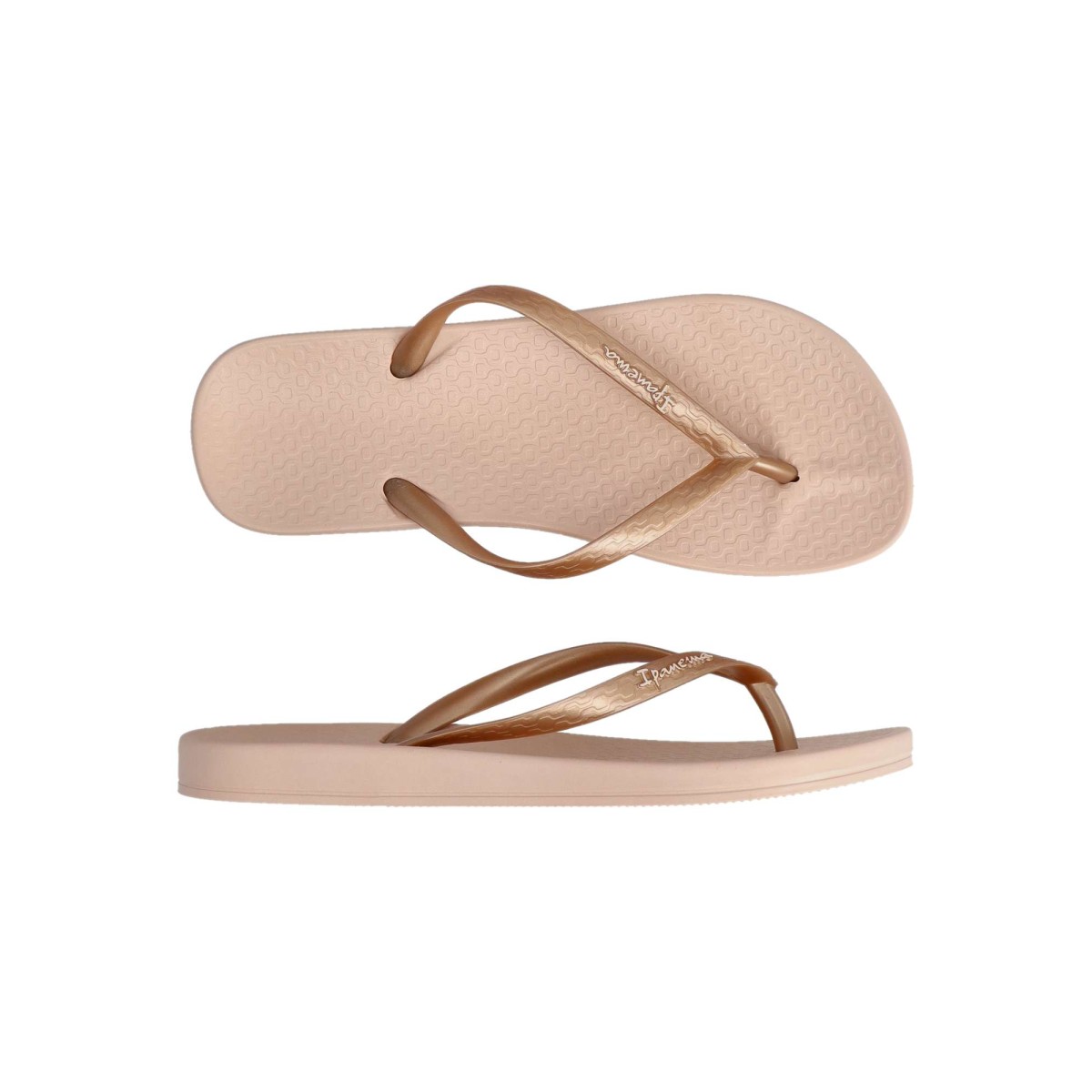 Ipanema - Chanclas de playa tipo esclava para mujer con suela anatómica de goma flexible y ligera, metalizadas en rosa brillo