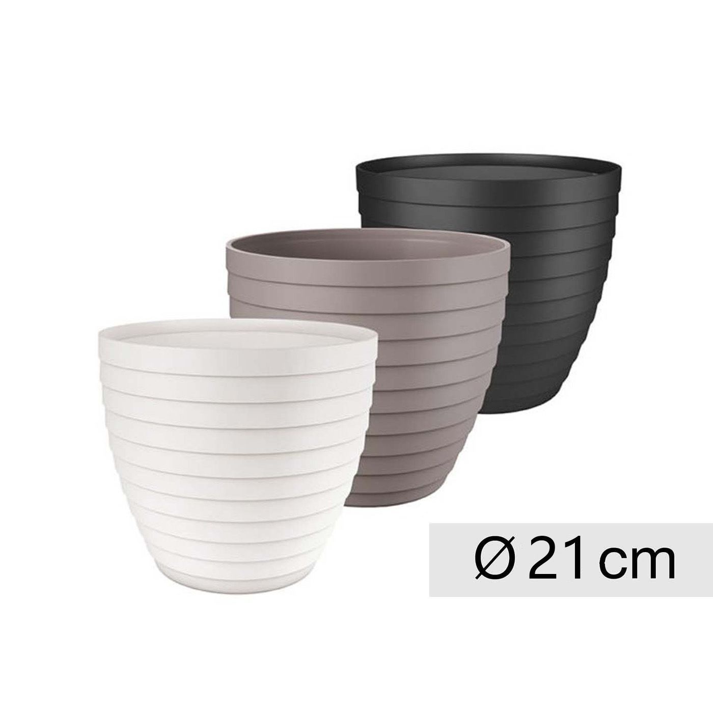 ZYLX SHOPPING – Pack 3 Macetas Decorativa de Plástico, 5 Tamaños, Diseño Moderno para Interior/Exterior, Color Surtido