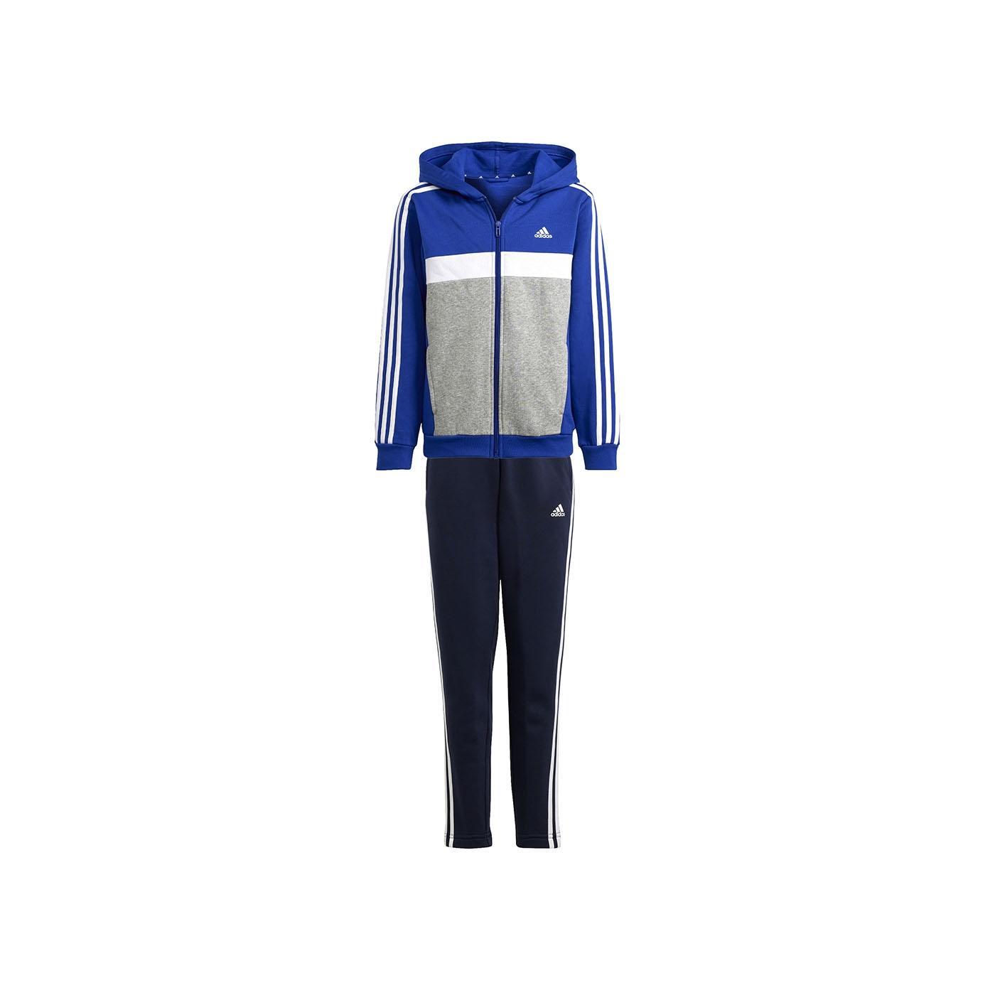 Conjunto Niño adidas 3s Tib Azul/Blanco/Gris