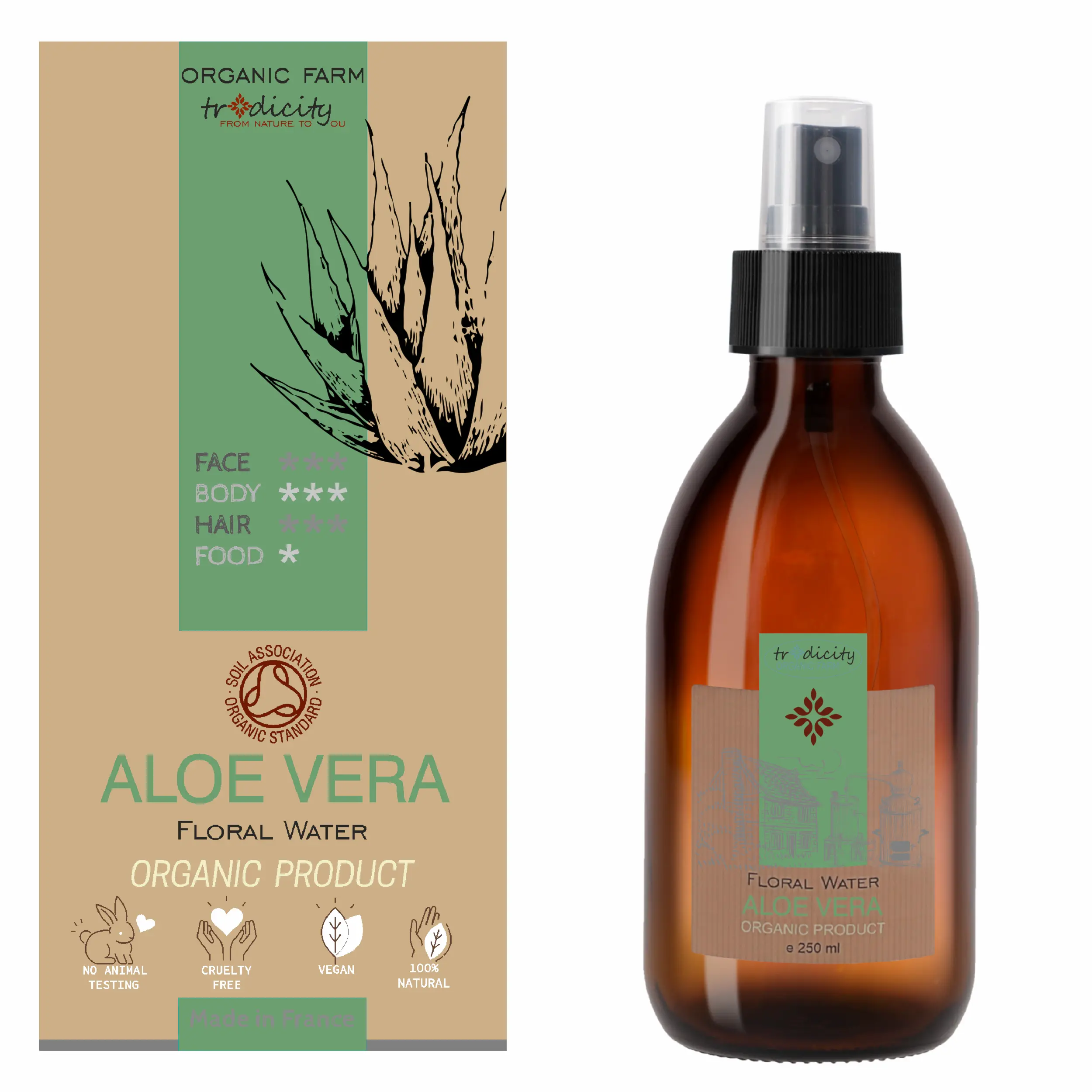 Agua de Aloe Vera Orgánica | Tónico Facial de Aloe Vera Puro y Natural Hidratante Calmante de la Piel - Tradicity Organic Farm