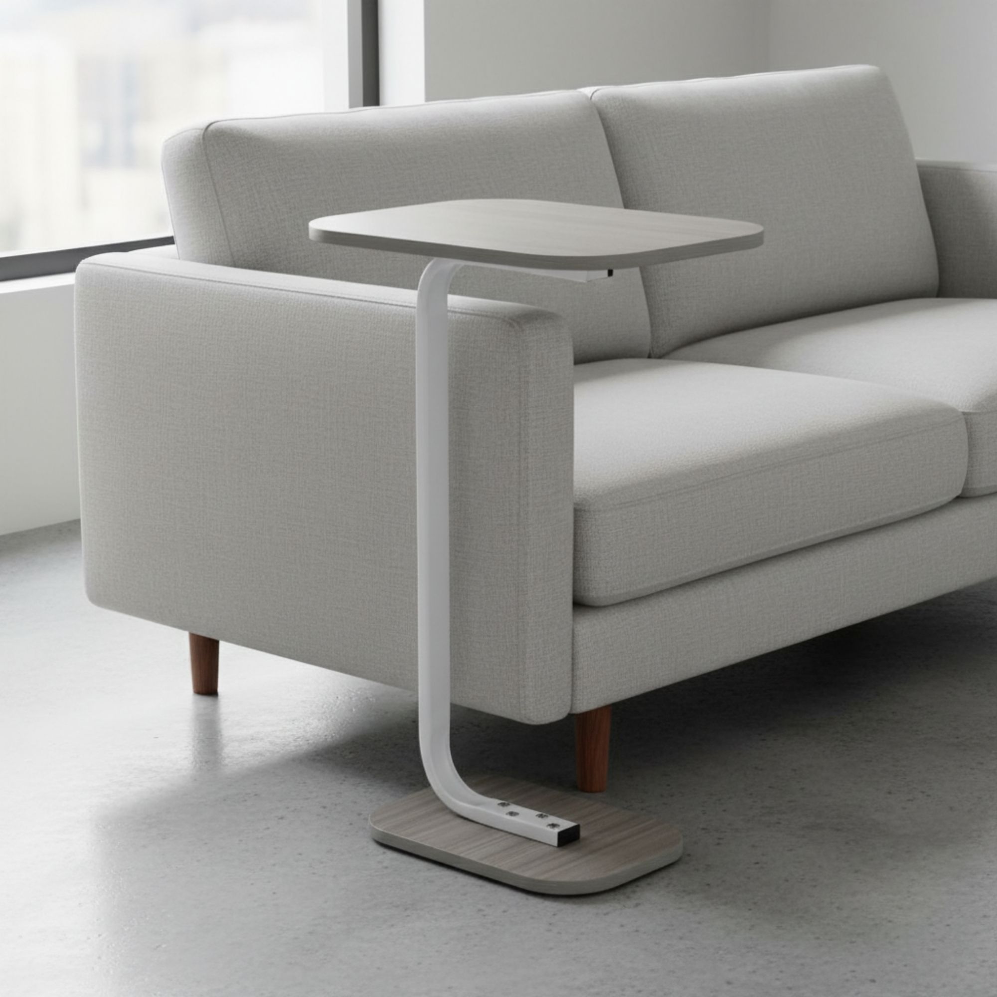 MOBLEKIT | Mesas Auxiliares para Sofá o Cama de Madera y Metal, Modelos Fijos o Regulables con Opciones con Ruedas, Escritorios Compactos para Hogar