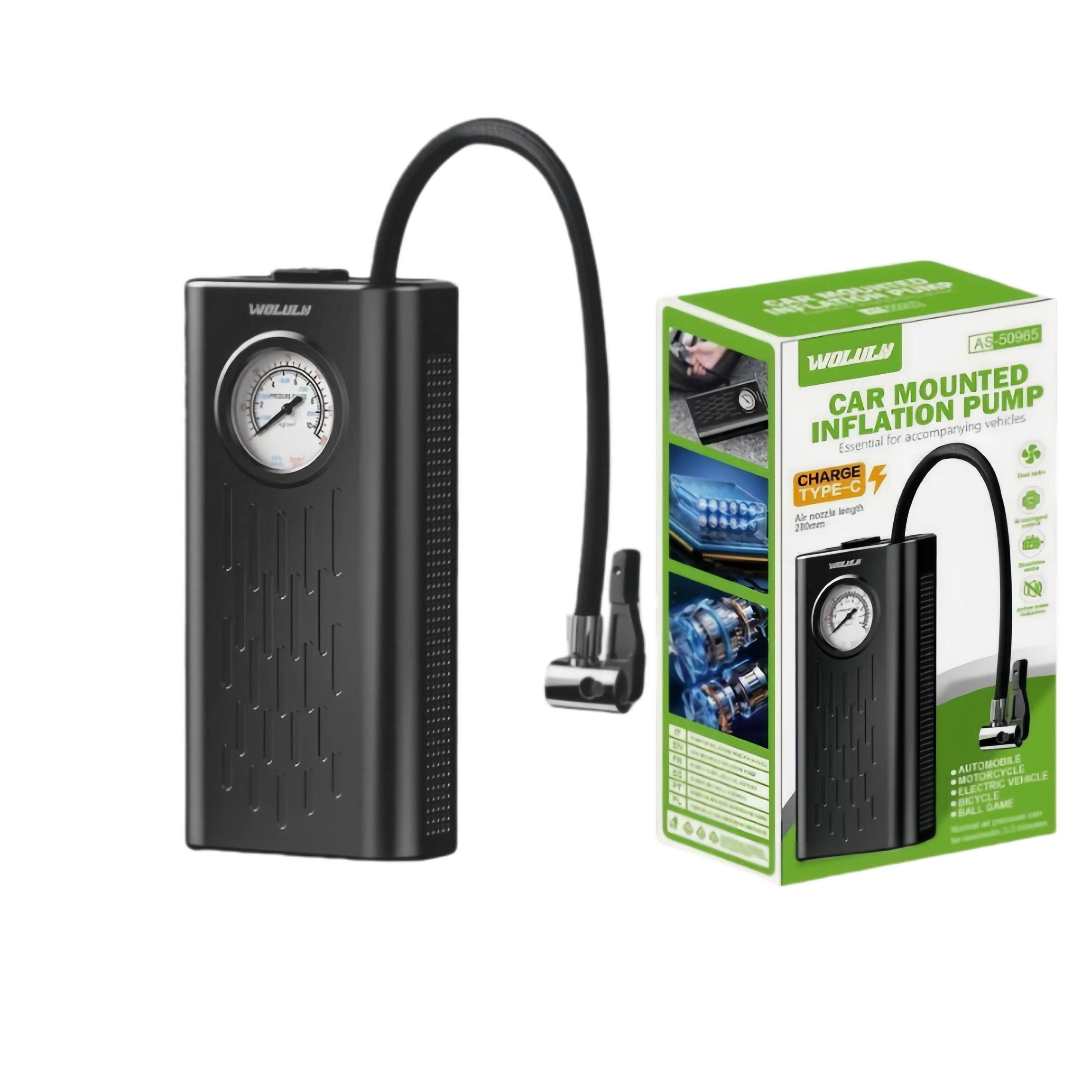 Compresor de Aire Portátil 120W 150PSI / 10.3BAR Recargable USB Tipo-C Citcic | Inflador Eléctrico para Coche, Moto, Bicicleta y Balones con Medidor Analógico