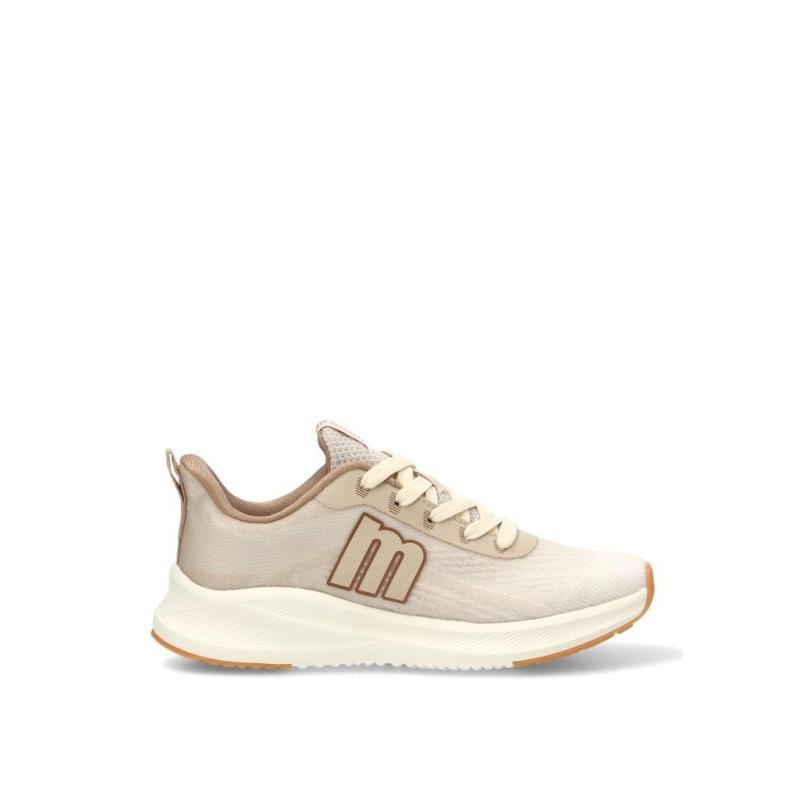 Zapatillas Running Mustang - Mujer - Suela Plana - Modelo 60802 - Color Beige