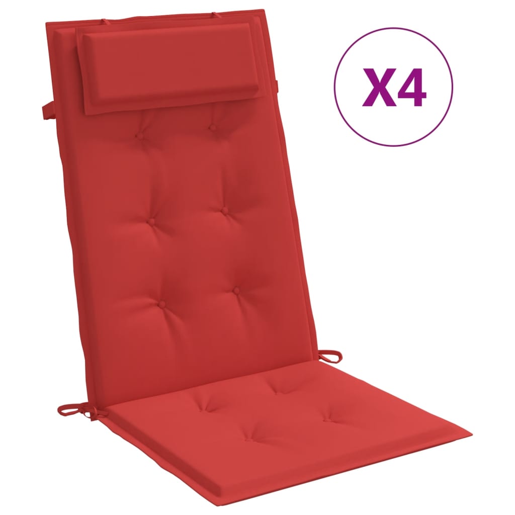 Vidaxl Cojines de Silla Respaldo Alto 4 Uds Tela Color Antracita