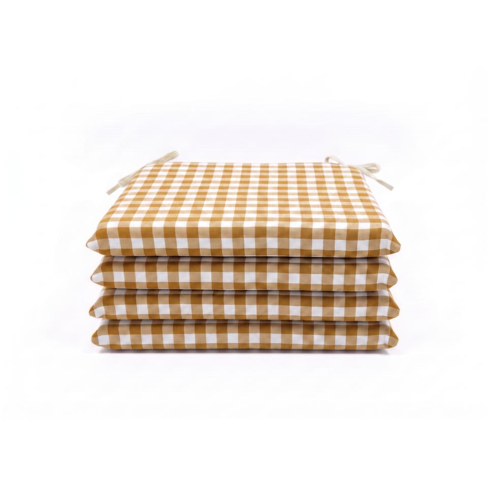 Cojines para Silla 40x40 (4 cm Grosor Espuma Alta Densidad) Pack2/4/6. Desefundables y Lavables. Para Cocina, Comedor, Salón, Terraza, Jardín, Interior o Exterior.