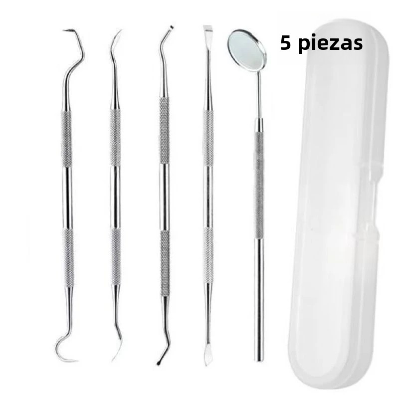 TK Kit De Limpieza Dental Profesional Con 3/4/5/6/7pcs Palillos De Dientes De Acero Inoxidable Para Eliminar Callo Y Placa Herramientas Dentales