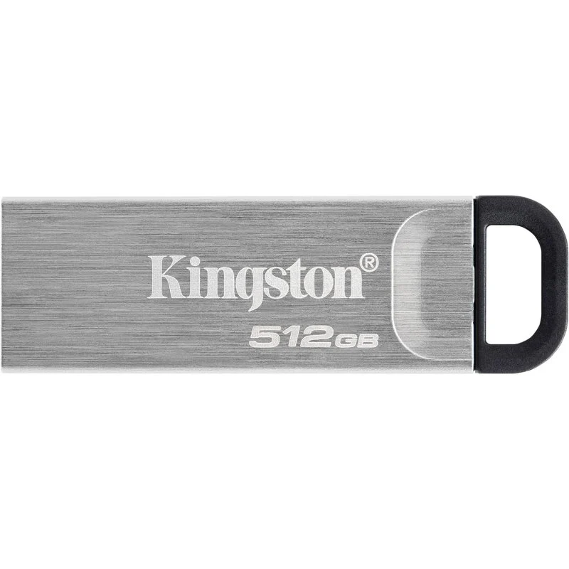 Kingston datatraveler kyson memoria usb 512gb - 3.2 gen 1 - 200 mb/s en lectura - diseño metalico - color plata (pendrive)