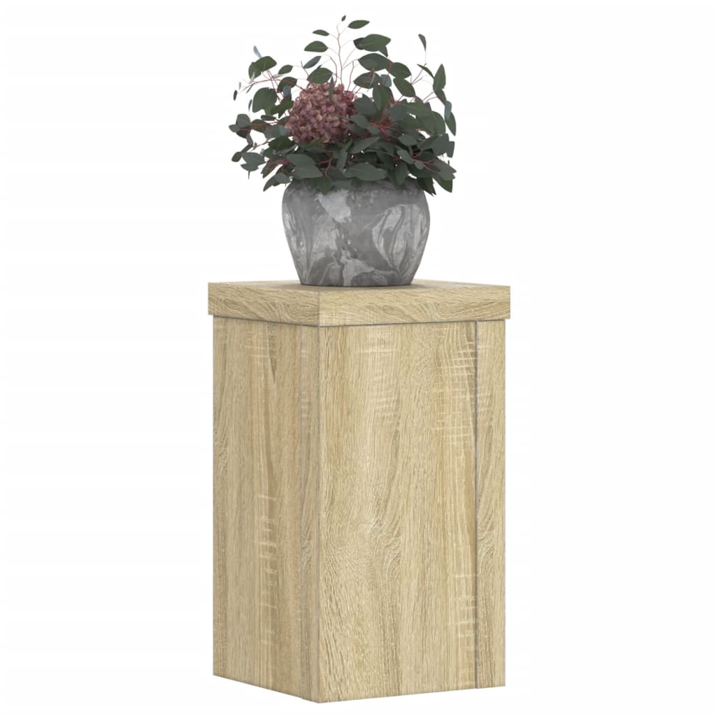vidaXL Soportes de plantas 2 uds madera 10x10x18 cm Color Gris hormigón,  Gris sonoma,  Blanco y mas