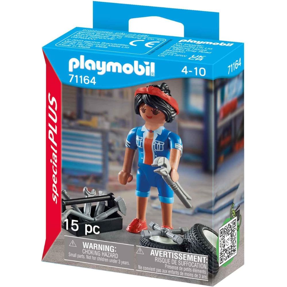 Figura Mecánica PLAYMOBIL Special Plus,con herramientas y neumáticos. (71164)