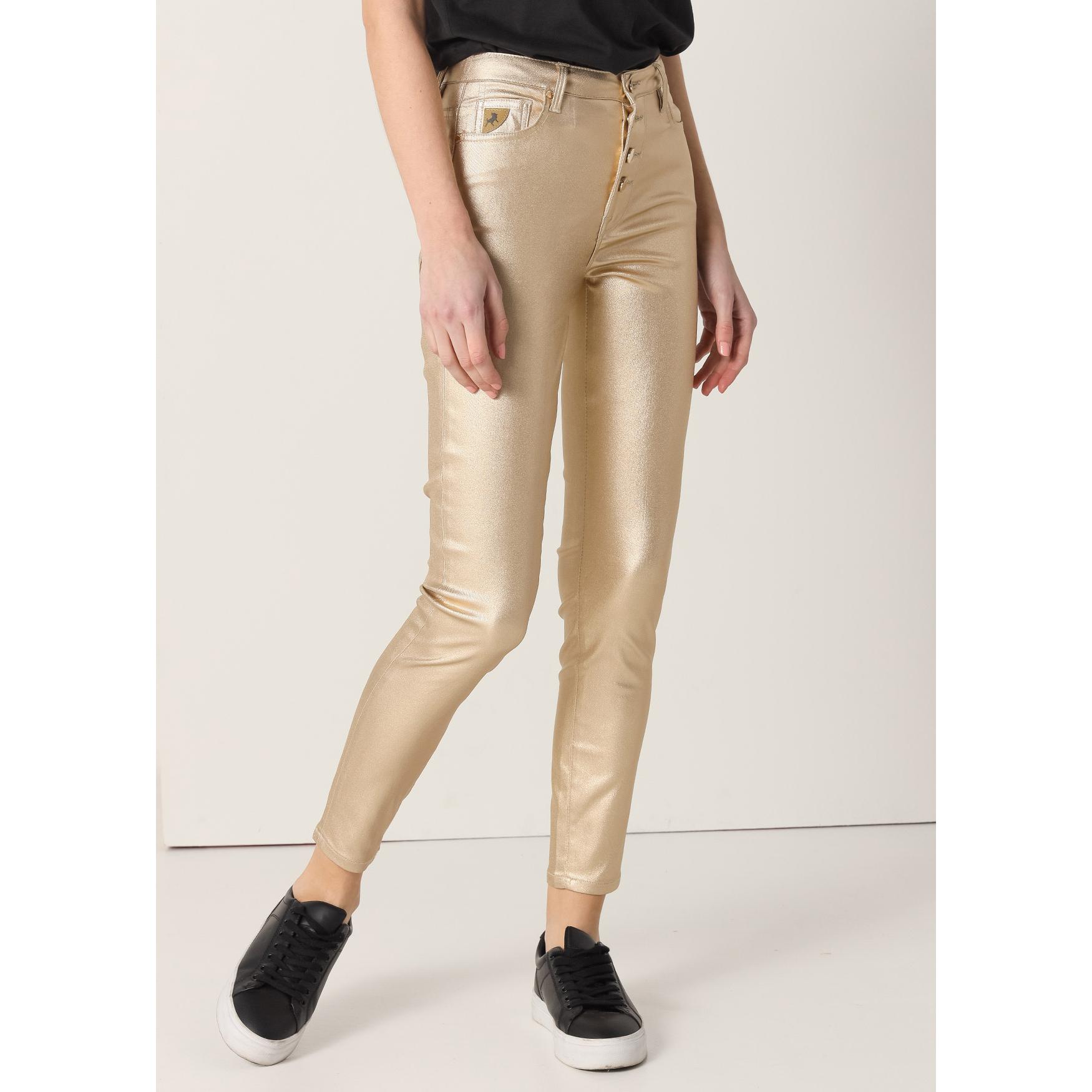 LOIS JEANS - Pantalon color Skinny ankle - Tiro medio Metalizado- Tallaje en Pulgadas