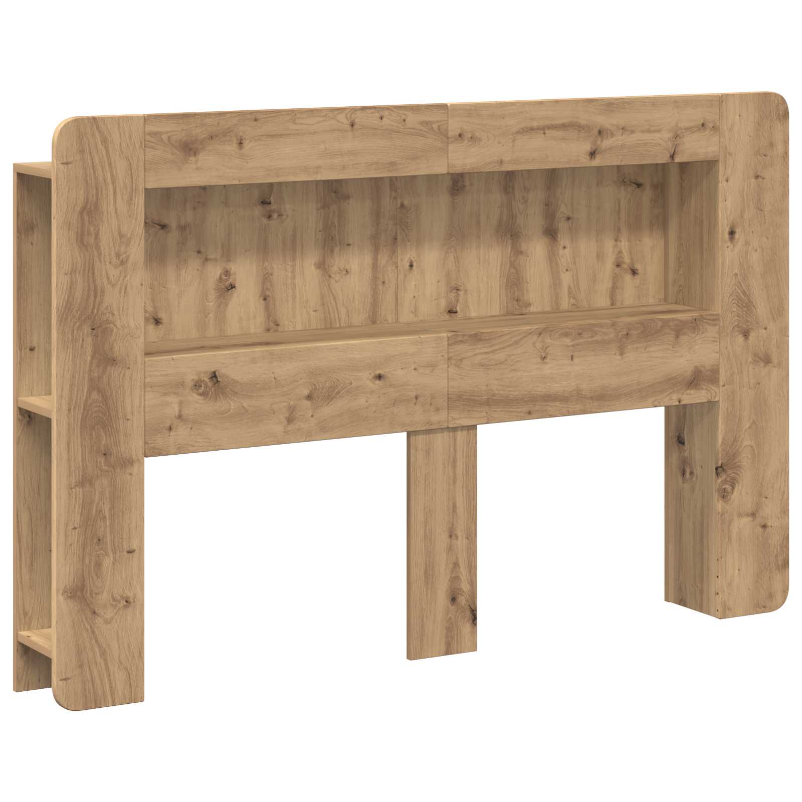vidaXL Cabecero con armario con almacenamiento Madera de ingeniería 153.5 x 18.5 x 100 cm Multicolor