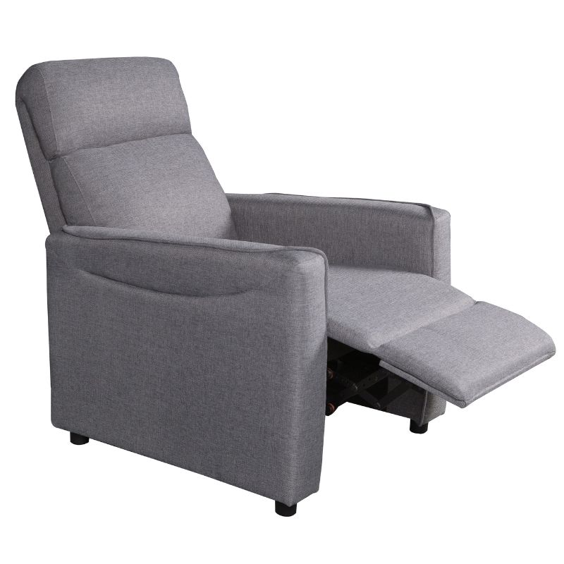 MOBELCENTER - Sillón Relax Manual Medea Reclinable con Sistema de Empuje, Gris, 72x85x100 cm (1659)