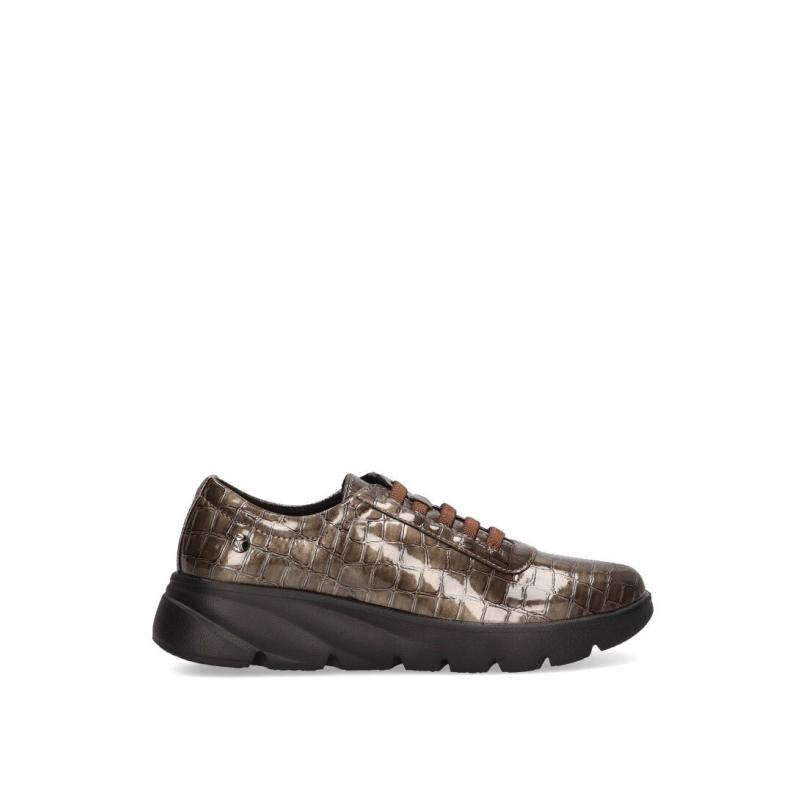 Zapato Cómodas Etika - Mujer - Suela Plana - Modelo 61104 - Color Plomo