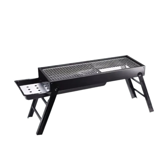 Barbacoa larga portatil de carbon, plegable y ligera, barbacoa larga de sobremesa para jardin, camping, picnic o playa. Don Feliz