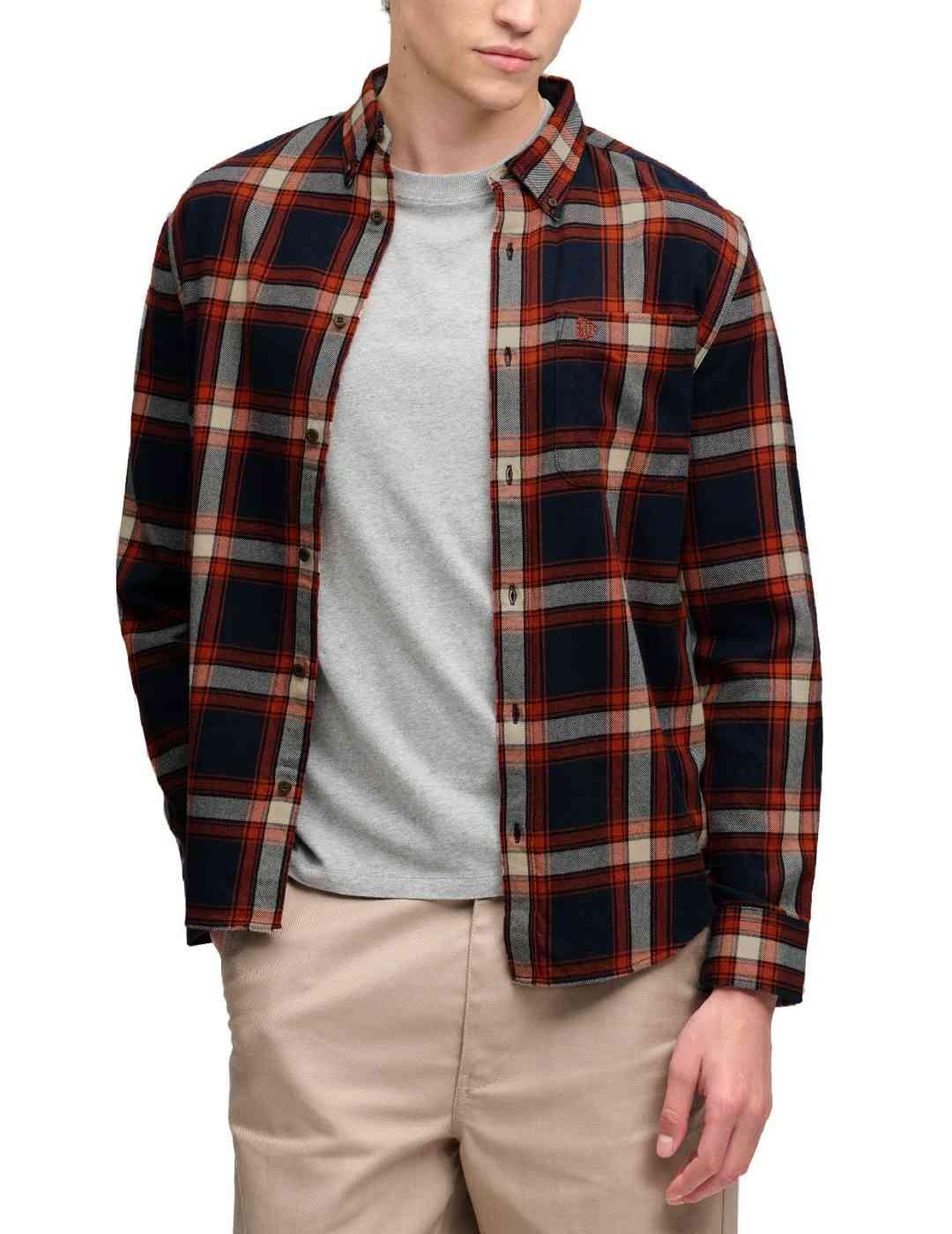 Camisa Superdry azul marino cuadros para hombre