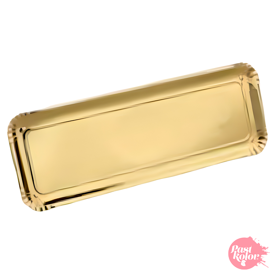 Bandeja Rectangular Dorada Glotomania - Cartón Resistente - 34 X 12 Cm