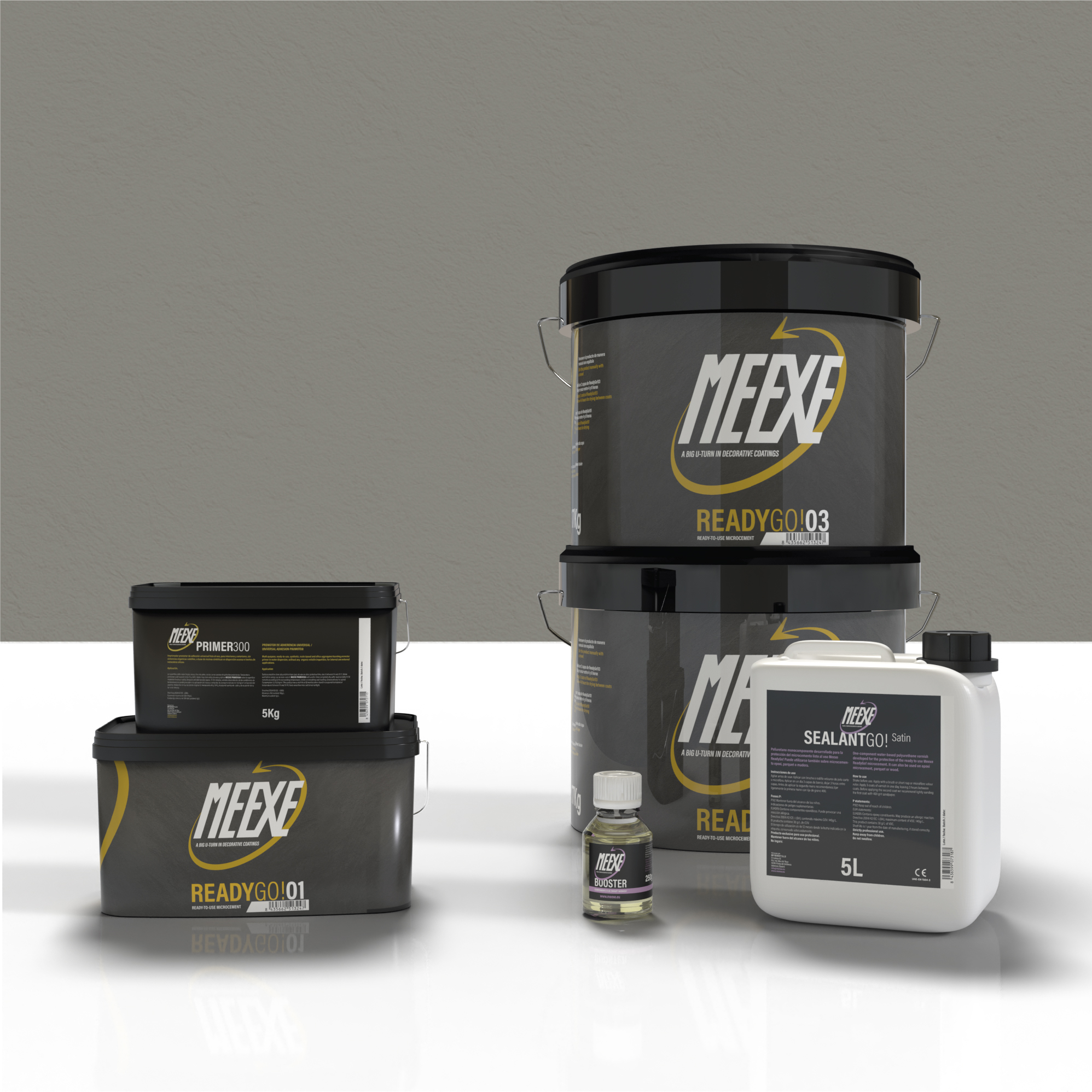 Pack de Microcemento Meexe Ready Go 20m² – Mate o Satinado | Revestimiento Continuo Alta Durabilidad y Fácil Aplicación