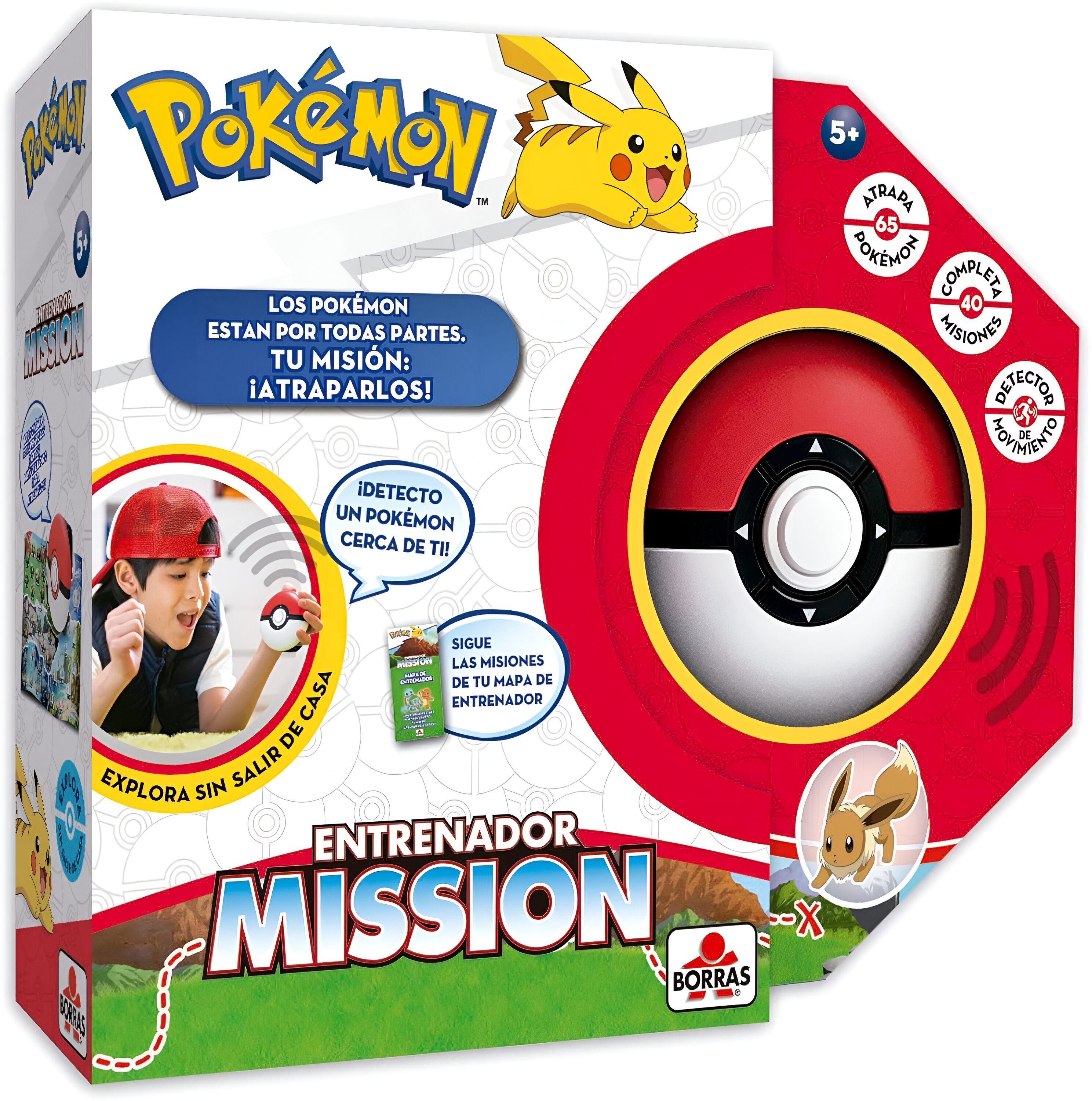 Borras - Pokémon Mission Juego de Mesa Interactivo, Conviertete en Entrenador Pokémon y Atrápalos a Todos. Juego de Entrenador, Aprende Datos Divertidos de tús Pokémones Favoritos - Edad +5 Años