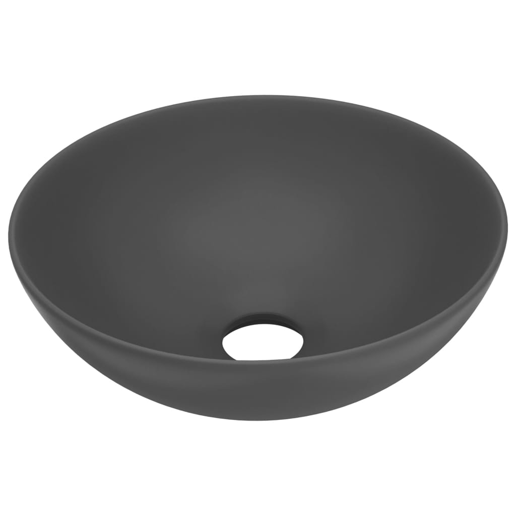 vidaXL Lavabo de Cuarto de Baño Redondo Cerámica Lujo Tocador Color Azul claro, matte white, matte cream y mas