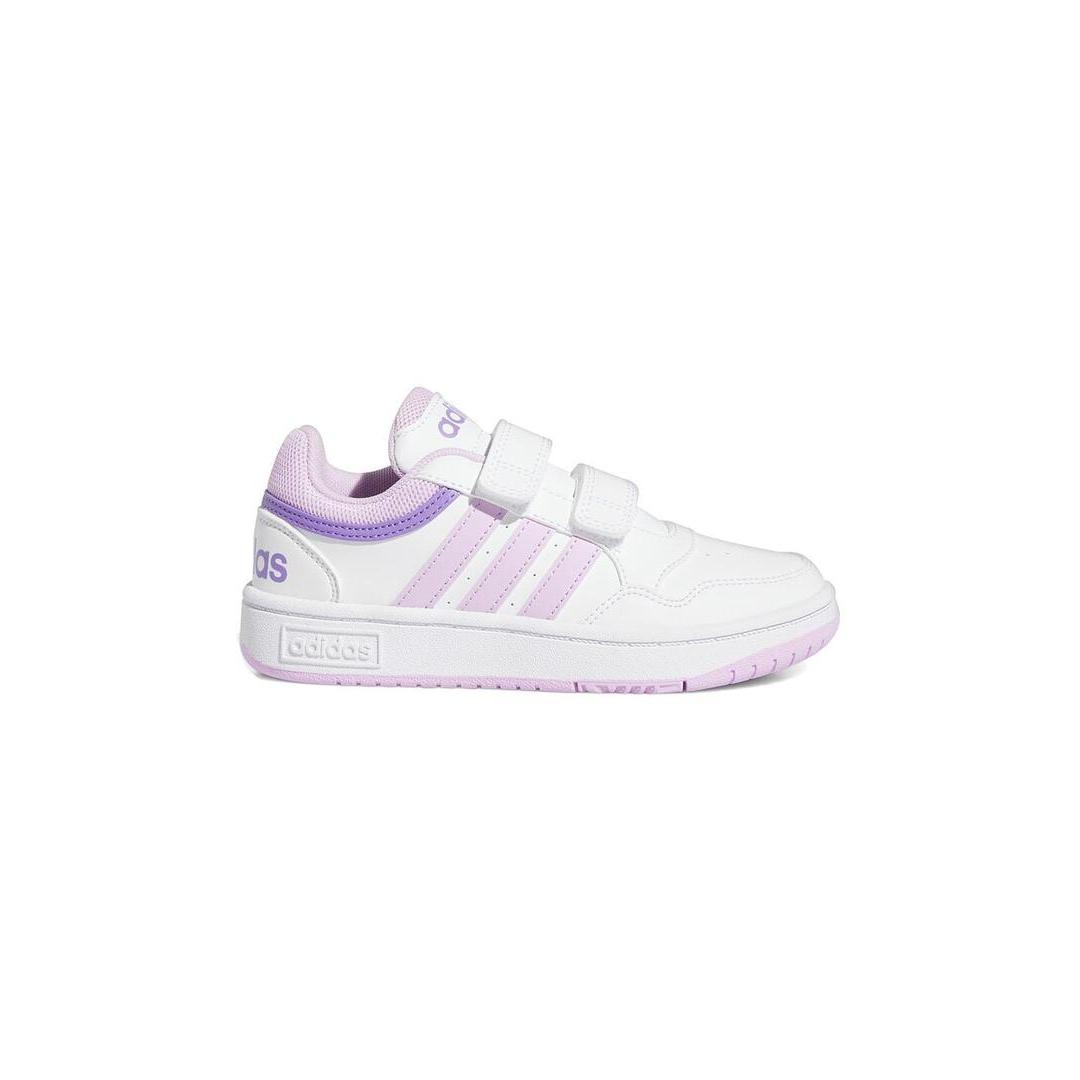 Zapatilla Niña/o adidas Hoops Blanca Lila
