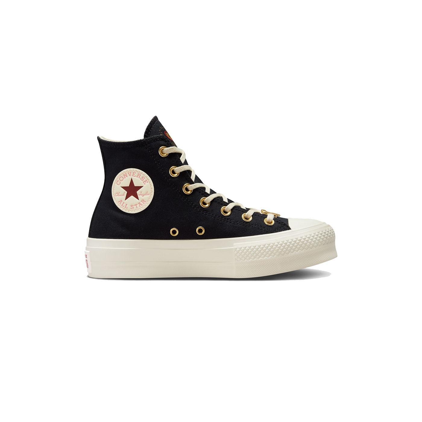Zapatilla Mujer Converse Platform Hearts Negra Cor