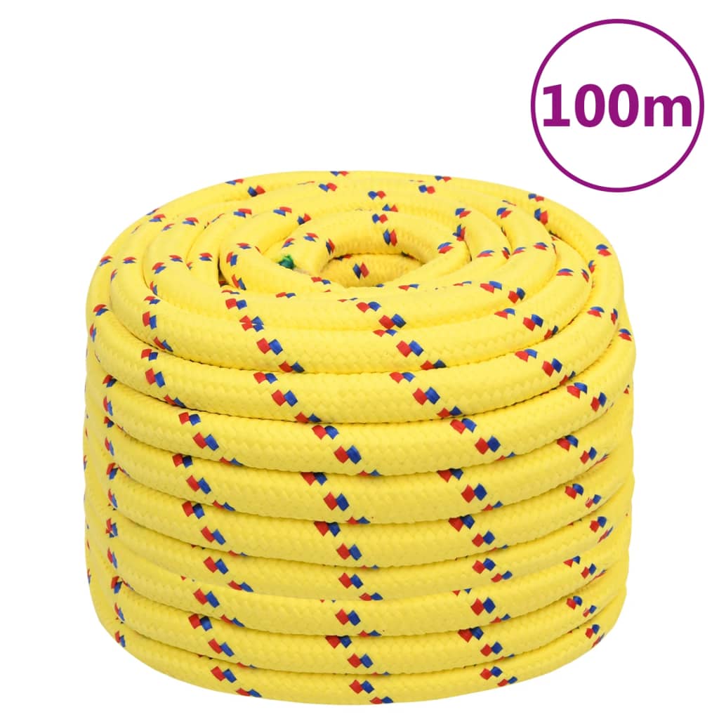 vidaXL Cuerda de barco polipropileno 20 mm 100 m cuerda Color Amarillo, Blanco y azul, Blanco y mas