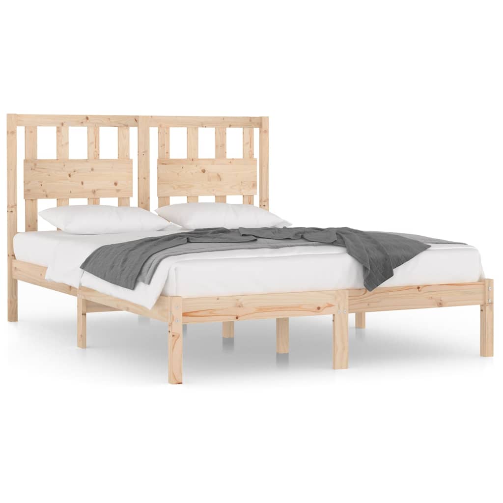 vidaXL Estructura de cama doble sin colchón madera maciza