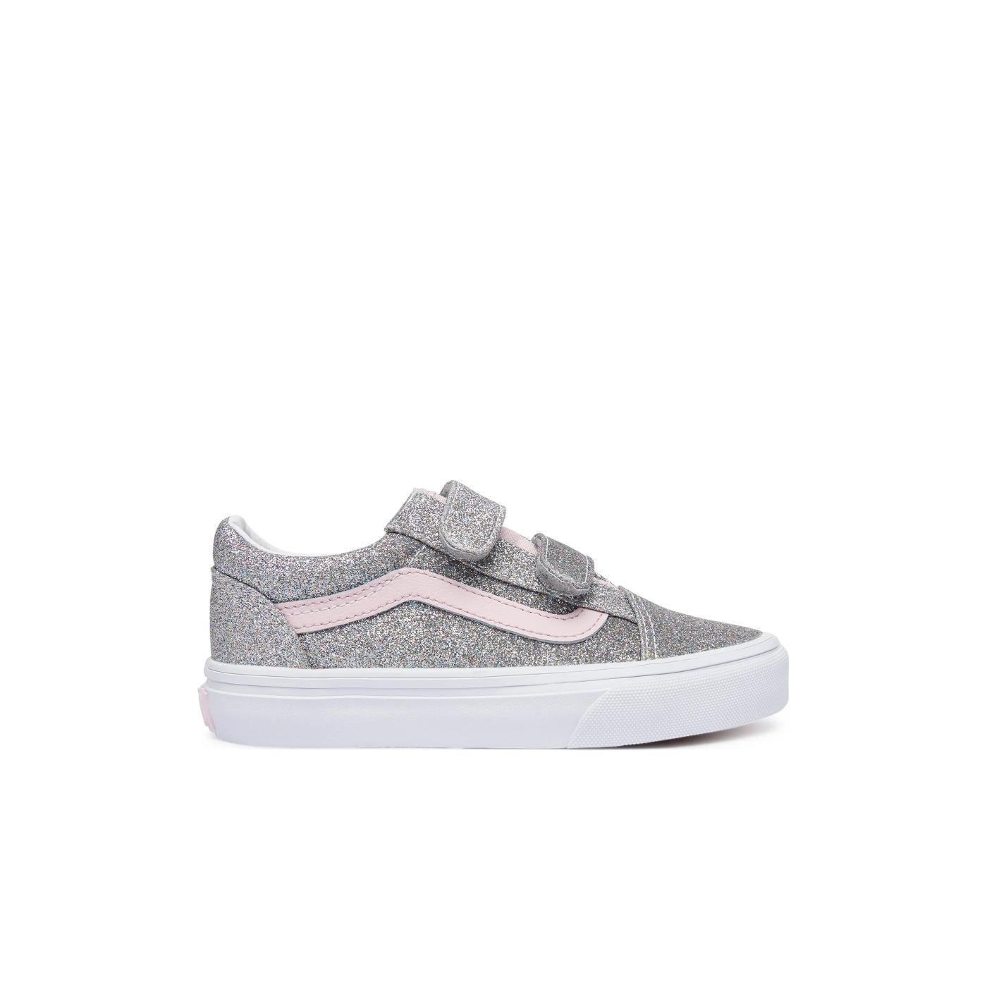 VANS KIDS OLD SKOOL GLITTER WHITE