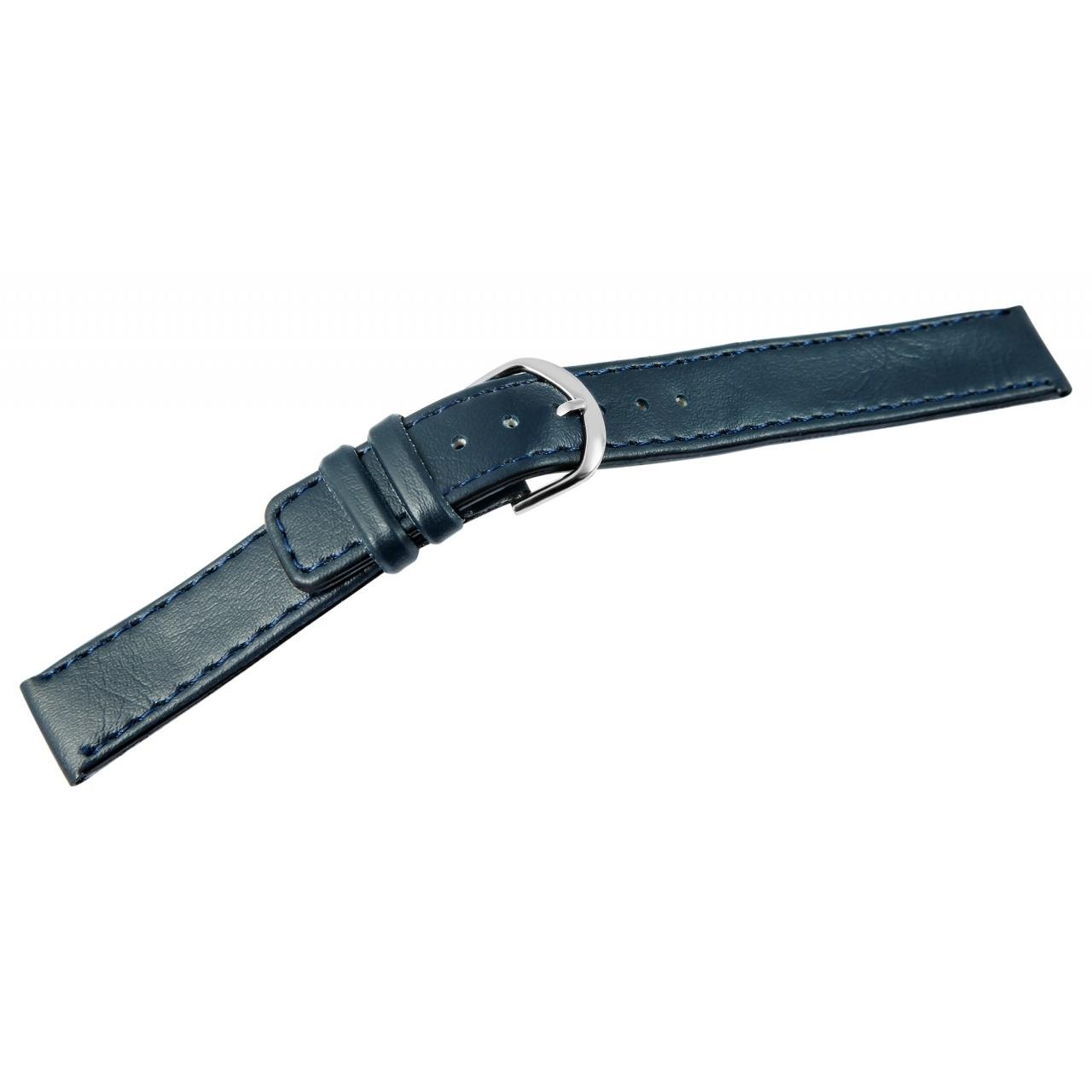 Mestre Artesão® Bracelete de Reloj Azul em Couro Genuíno - 16mm - 0279