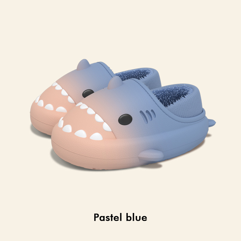 CA Pantuflas de tiburón para niños de segunda generación, con dibujos animados para niños y niñas, suela gruesa para interiores, fondo suave y antideslizante.