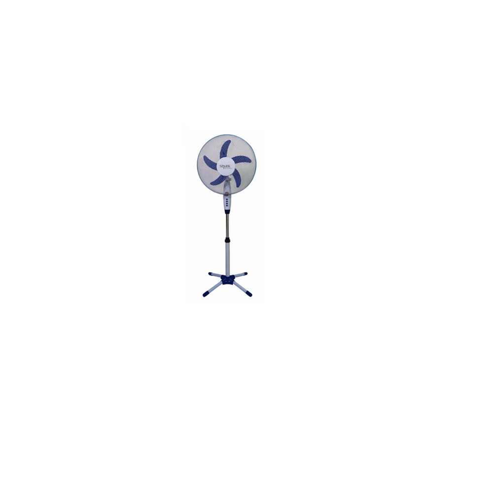 SPARK- 2 UNIDADES DE VENTILADOR DE PIE DE 16". POTENCIA 40-45W. VOLTAJE 220V-50HZ.  3 REGULADORES DE VELOCIDAD Y OSCILANTE. 5 ASPAS. ALTURA AJUSTABLE. SILENCIOSO