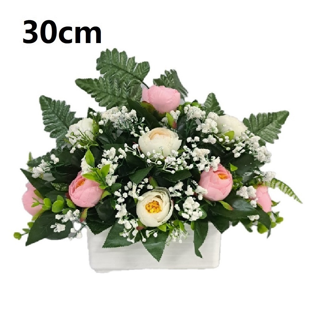 Flores artificiales para cementerio,Centro Flores para santos duraderas de tela con maceta,Gerimport,Envios desde España