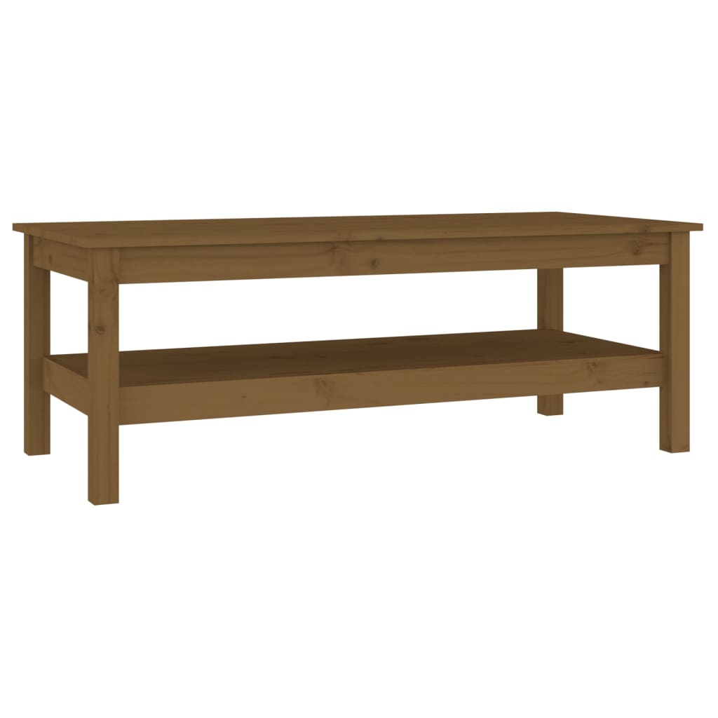 vidaXL Mesa de centro madera maciza de pino marrón miel 110x50x40 cm