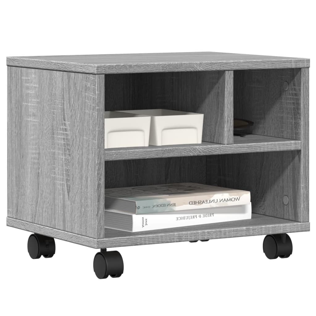 vidaXL Soporte para impresora con ruedas 41x32x34,5 cm Color Blanco, Gris hormigón, Gris sonoma y mas