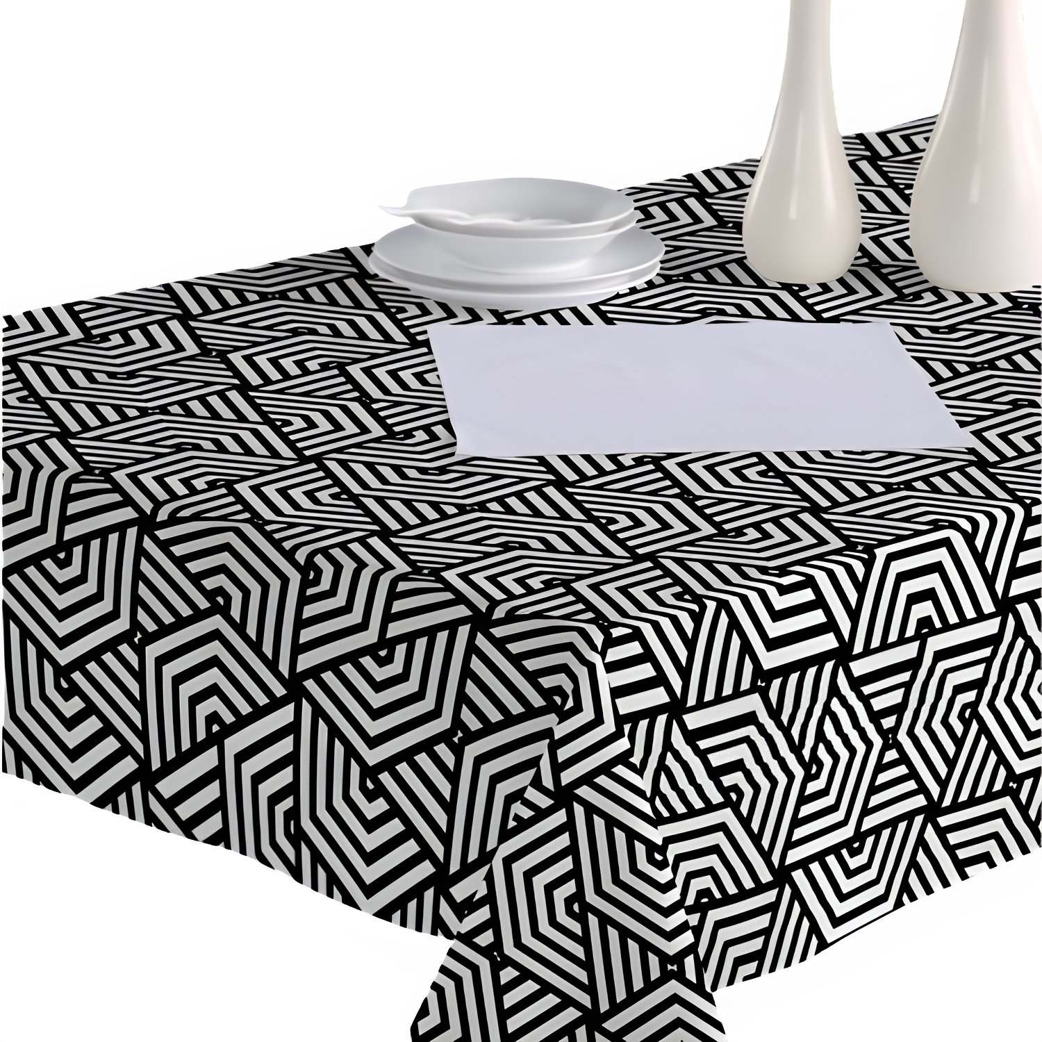 Mantel Tela Resinada Anti manchas HuleHule Tex Estampado Hojas disponible en color: Negro, Gris y Beige - OSLO NEGRO