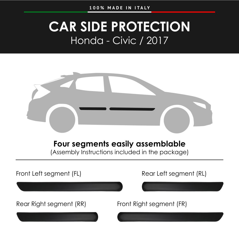 Parachoques Lal molduras parachoques Honda Civic 2017 con doble cara 3M