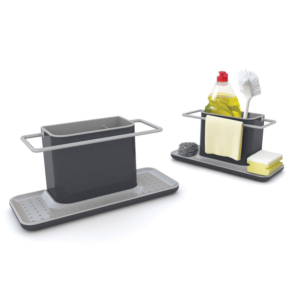 Soporte para Fregadero Joseph Joseph – Organizador de Cocina con Diseño XL, Base Inclinada y Compartimentos para Esponjas, Cepillos y Detergentes