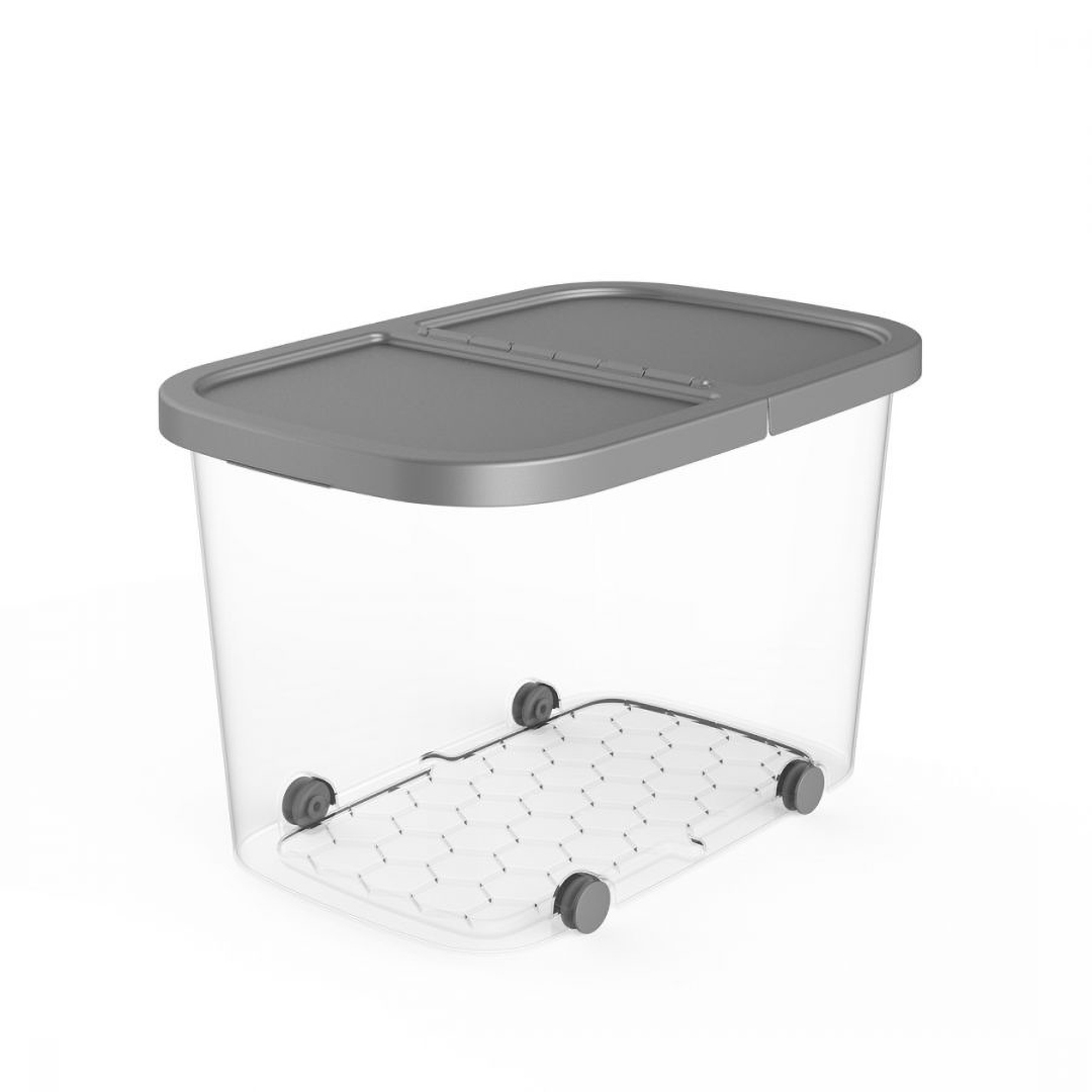 Organizador Plástico con Ruedas y Tapa, 60 Litros, Ideal para Hogar y Oficina - Plastiken
