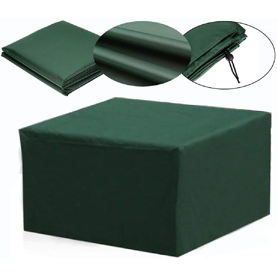 CA Funda impermeable rectangular para muebles de jardín, protección UV, 13 tamaños, verde, 115 x 115 x 70 cm