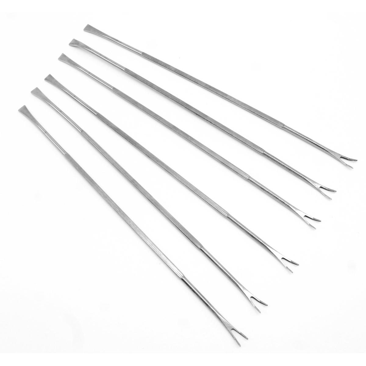 Fackelmann Cucharas De Marisco, Cubiertos especiales para sacar toda la carne de cualquier clase de marisco, Acero Inoxidable, 19 cm, Pack de 6 Unidades