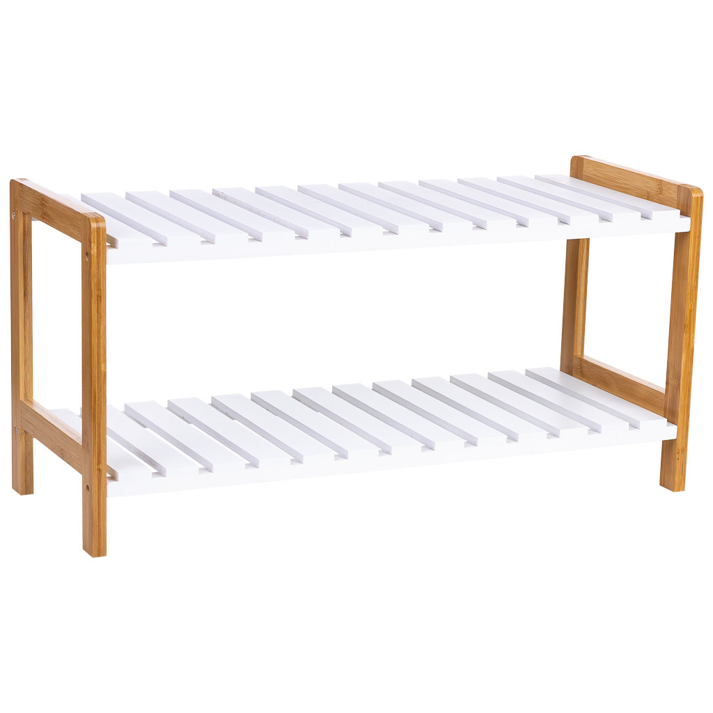 Wonderlust Deco - Banco zapatero de madera blanco 70x26x34.5h cm Blanco 70x26x34.5h cm