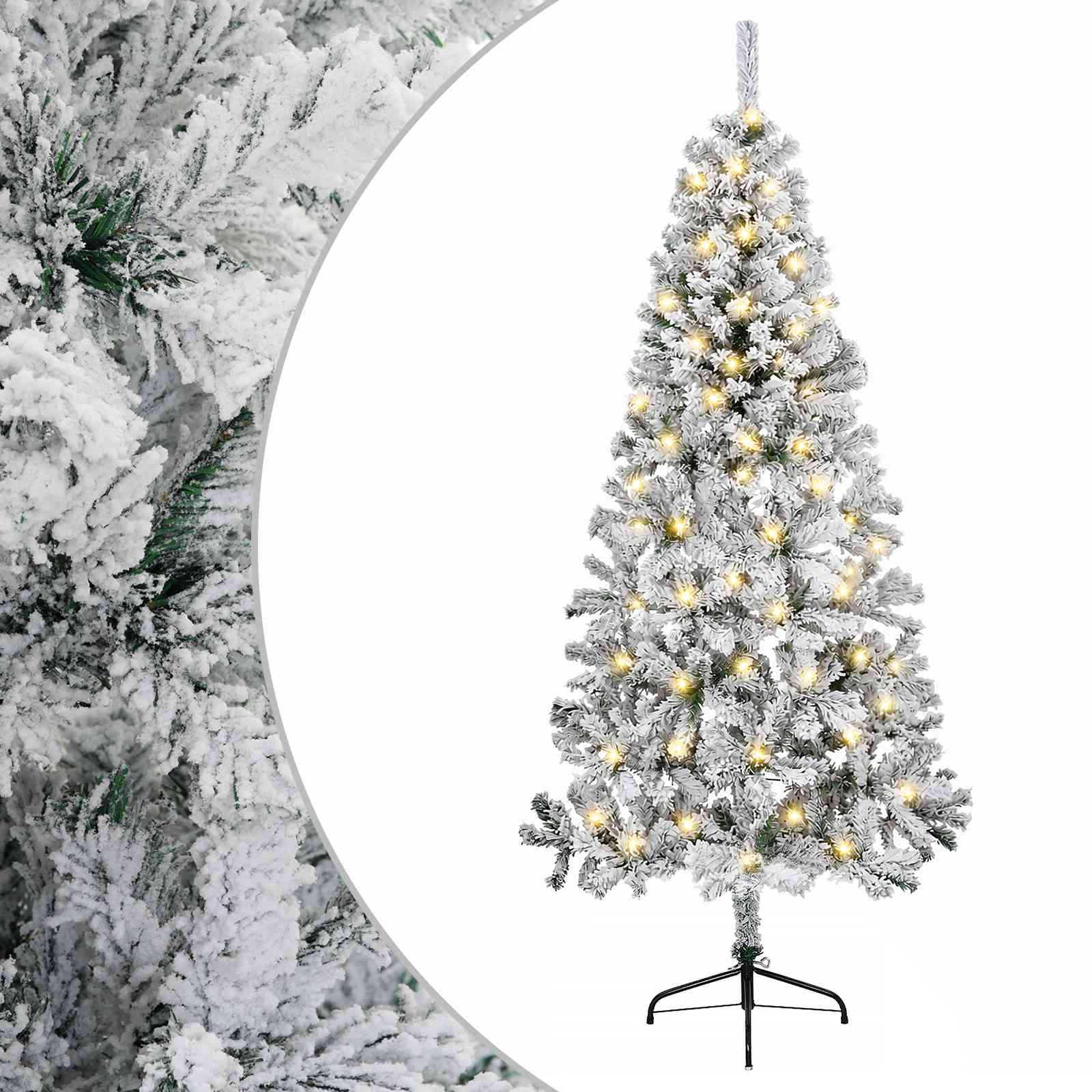 vidaXL Árbol de Navidad artificial con ramas articuladas Blanco Cálido Multitalla
