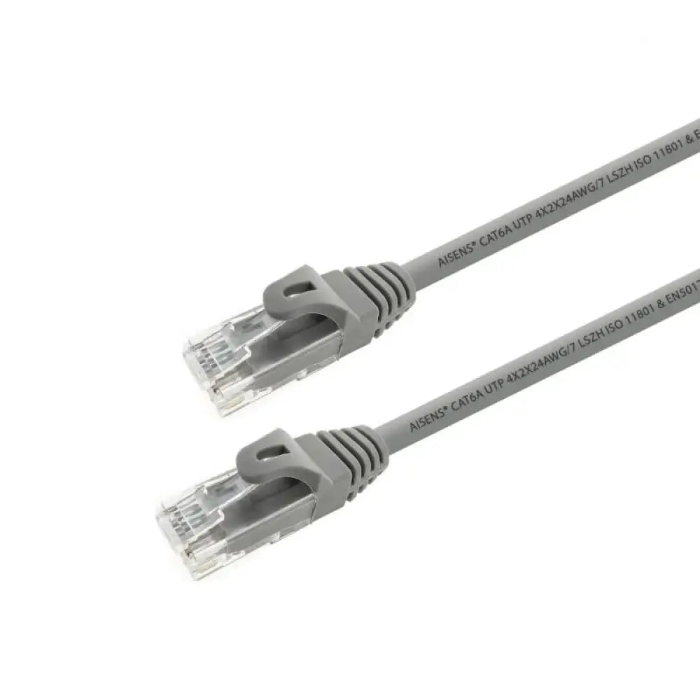 Aisens - Cable de red RJ45 Cat.6a UTP AWG24 de cobre puro 2 m gris, 10 Gbps y 500 MHz, cumple normas ISO/IEC 11801 Clase E y RoHS