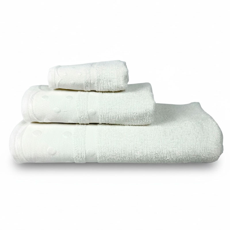 RUFINO DÍAZ Juego Toallas 3 Piezas 350 gr/m2 Rendado 100% Algodón - Tejido absorvente, suave y resistente - Para baño, spa, piscina