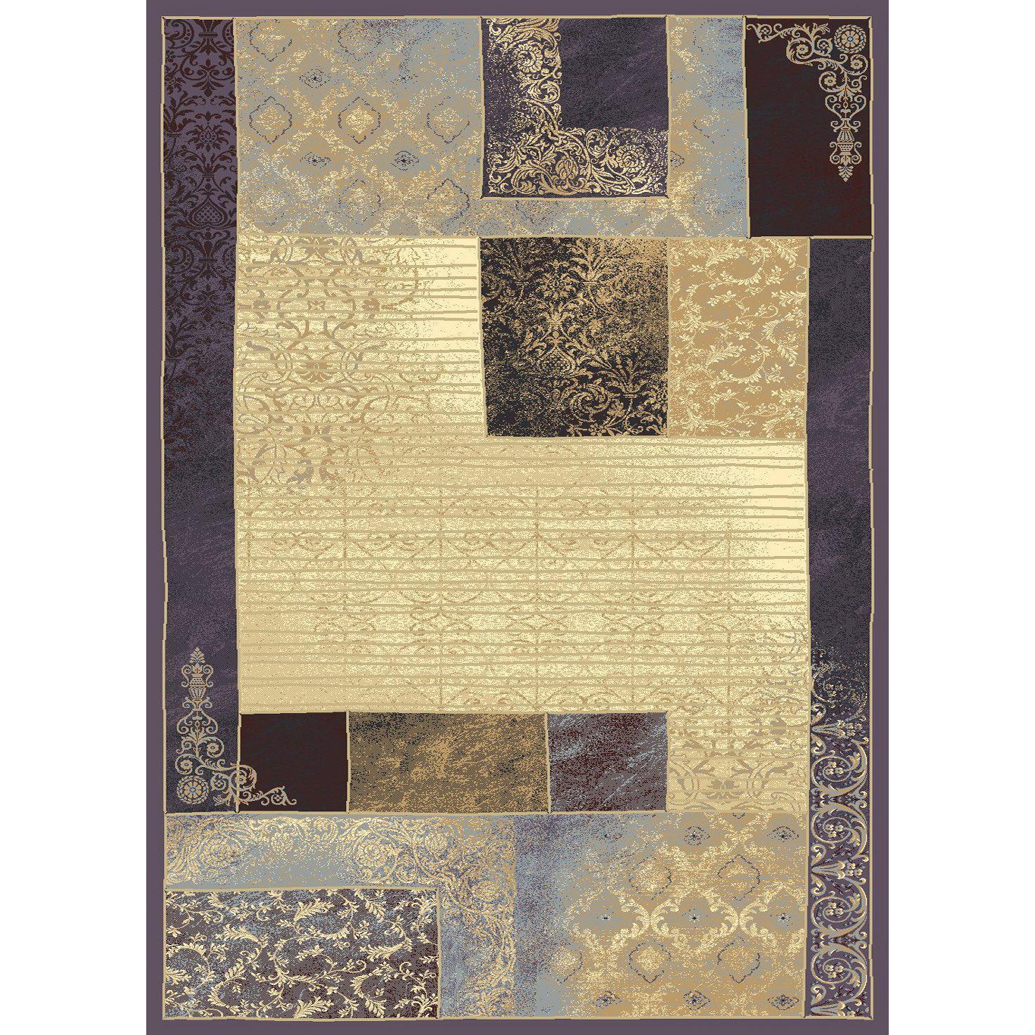 ALFOMBRAS CONFORT . Alfombra Calidad Konya Mod 148C2880 Violeta 100% Viscosa, Lavable en Lavadora,Antideslizante
