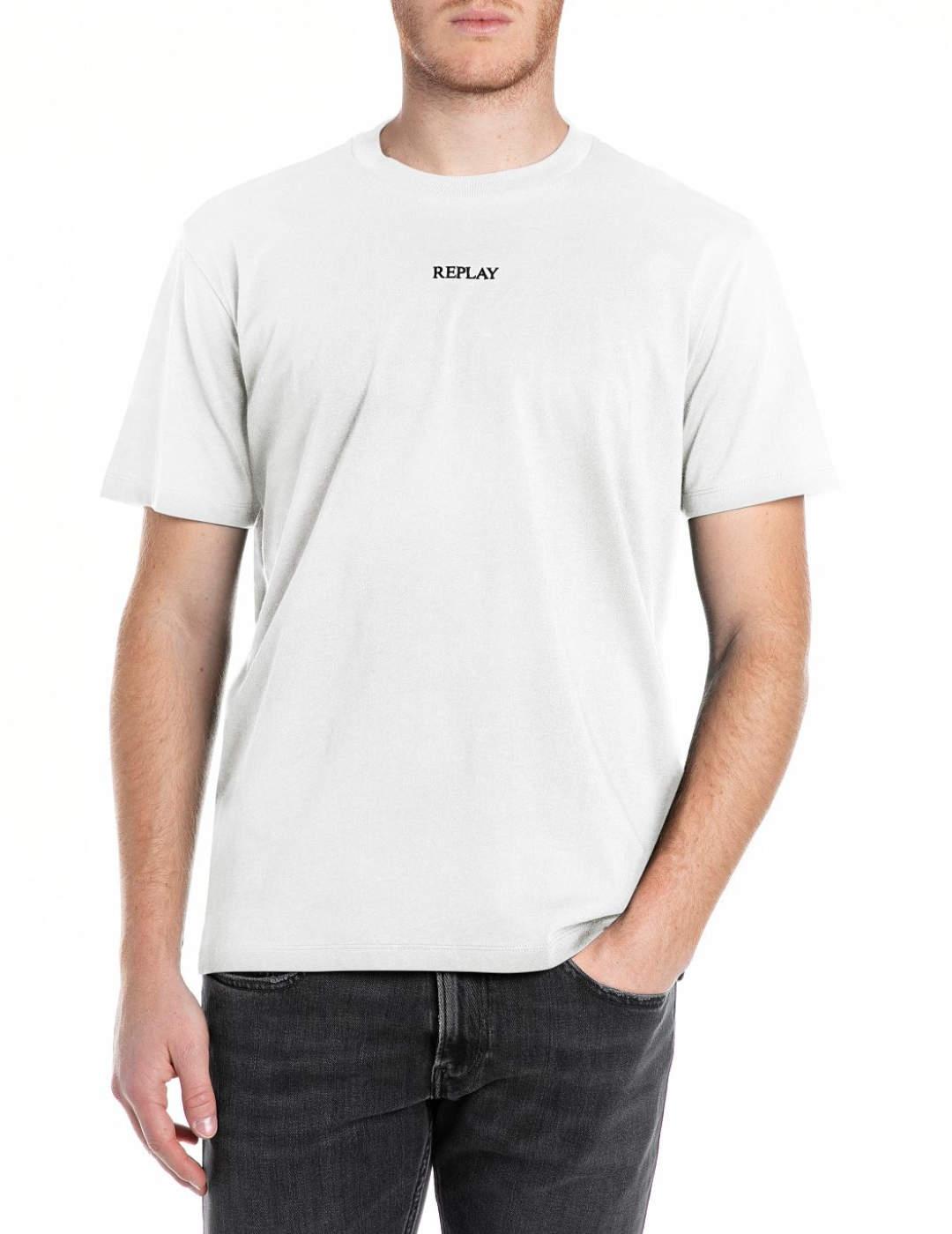 Camiseta Replay blanca minilogo manga corta para hombre