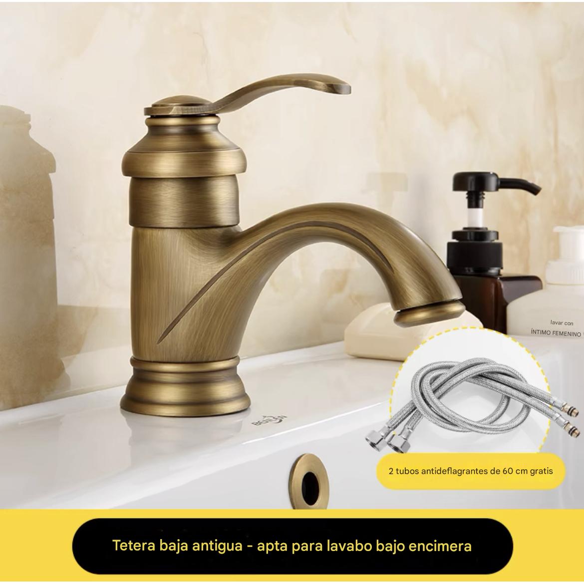 TK Grifo de baño Antiguo, Grifo mezclador del fregadero, Grifo mezclador Retro, Grifo de baño, nostálgico latón
