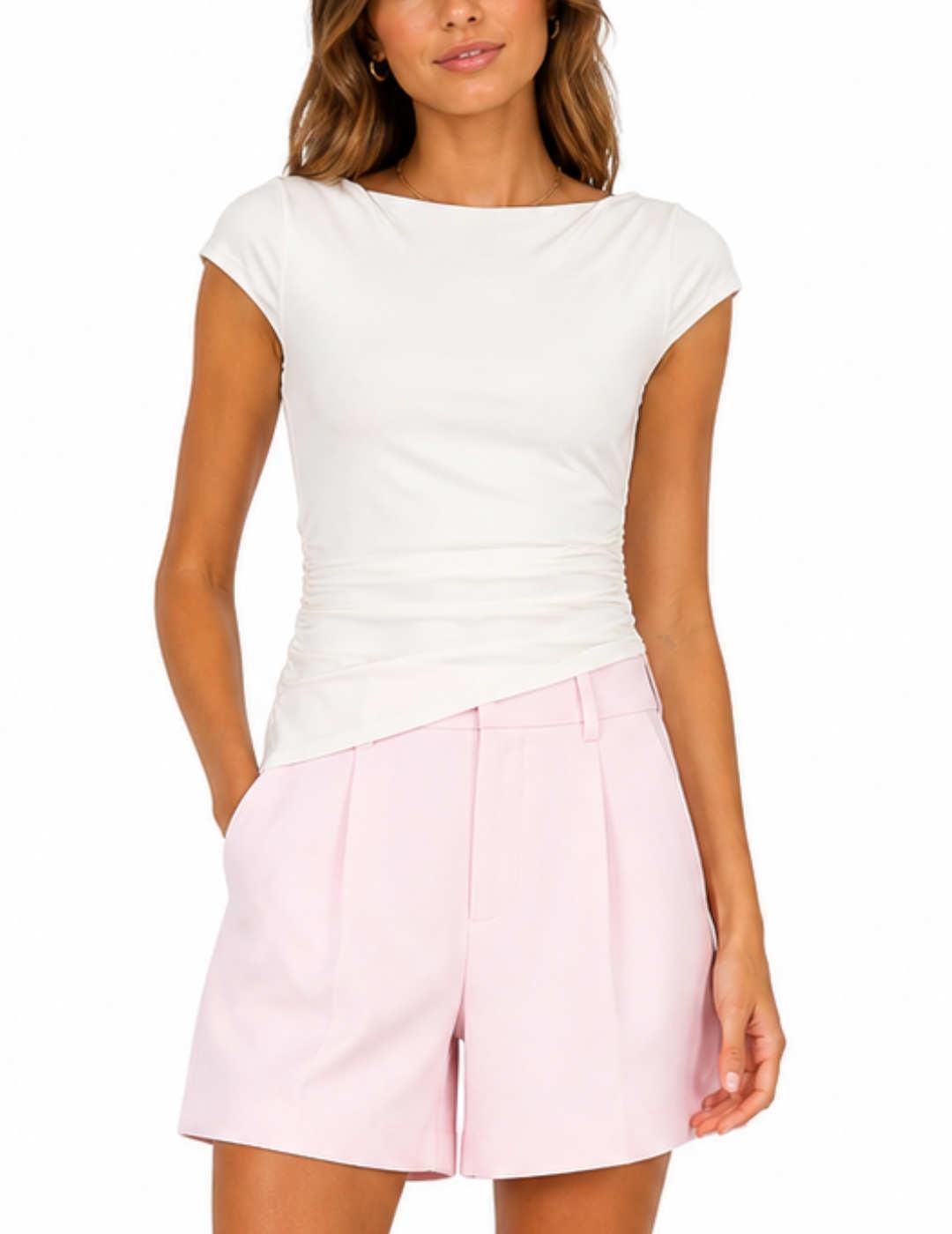 Camiseta JJXX Amaia blanco manga corta para mujer