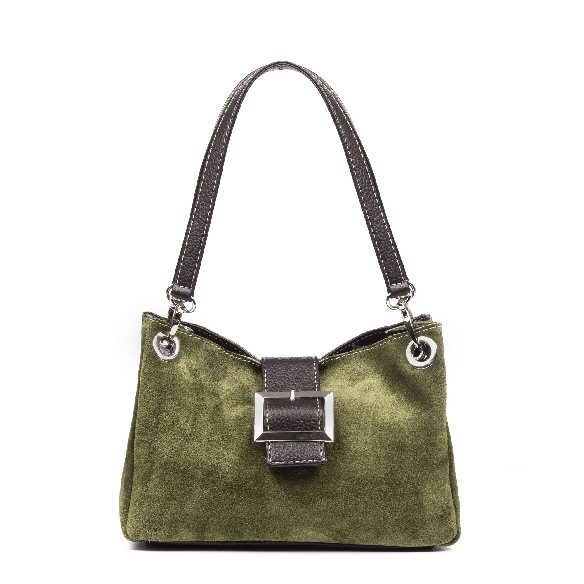 Firenze Artegiani. Aicurzio Bolso de hombro Mujer. Piel auténtica Gamuza Dollaro. Made in Italy. Vera Pelle Italiana.