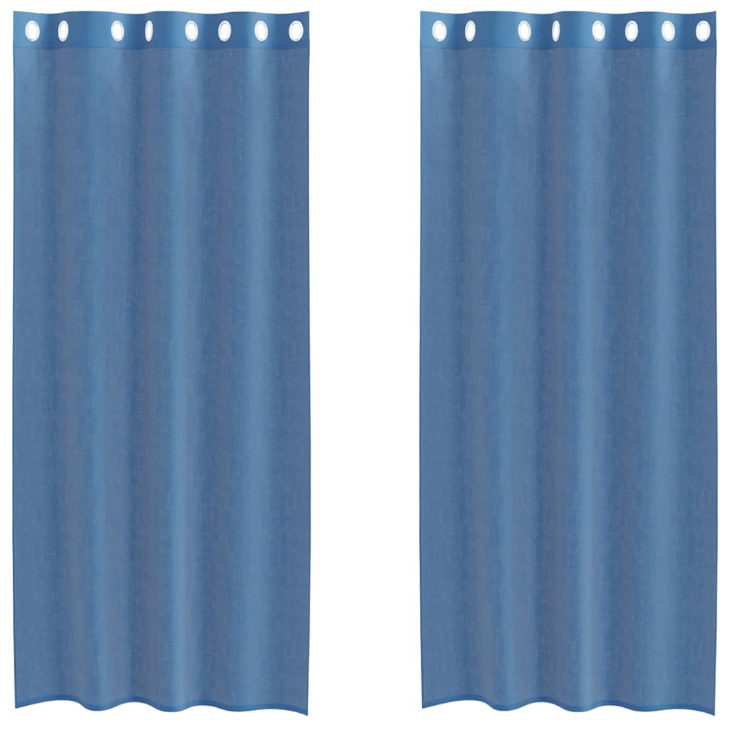 vidaXL Cortinas de gasa con ojales 2 ud 140x245 cm